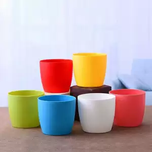 4.5 inch (11 cm) Ronda No. 1110 Round Plastic Planter (Mix Color) - Pack of 6